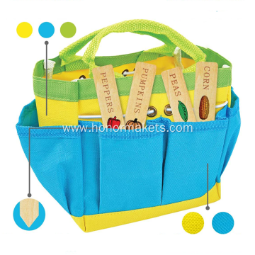 Hot sale garden kids tools Includes Sturdy Tote Bag, Watering Can, Shovels, Rake and more outdoor tools set